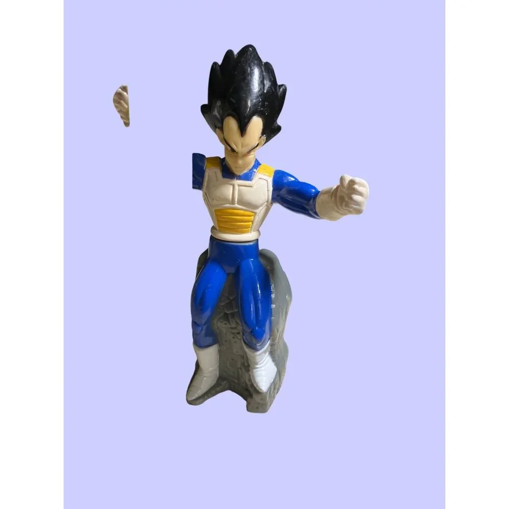 Burger King Dragon Ball Z Vegeta Action Figure Sitting On Rock Blue & White - Picture 8 of 9